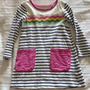 Mini Boden Striped Dress with Pink and Blue